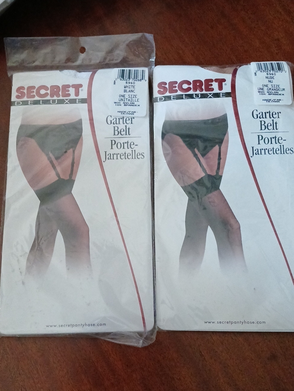 Two Garter Belts - Nude And White